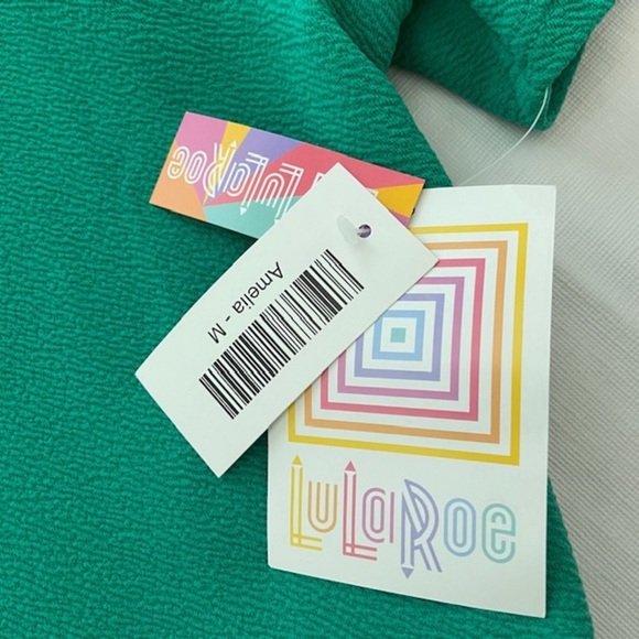 Lularoe Amelia Orange & Green Dress - Picture 5 of 8